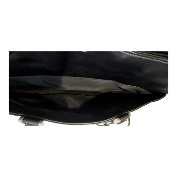 Tignanello Classic Black Leather Computer Bag, Shoulder Bag, Work Tote Nwot - Picture 5 of 6